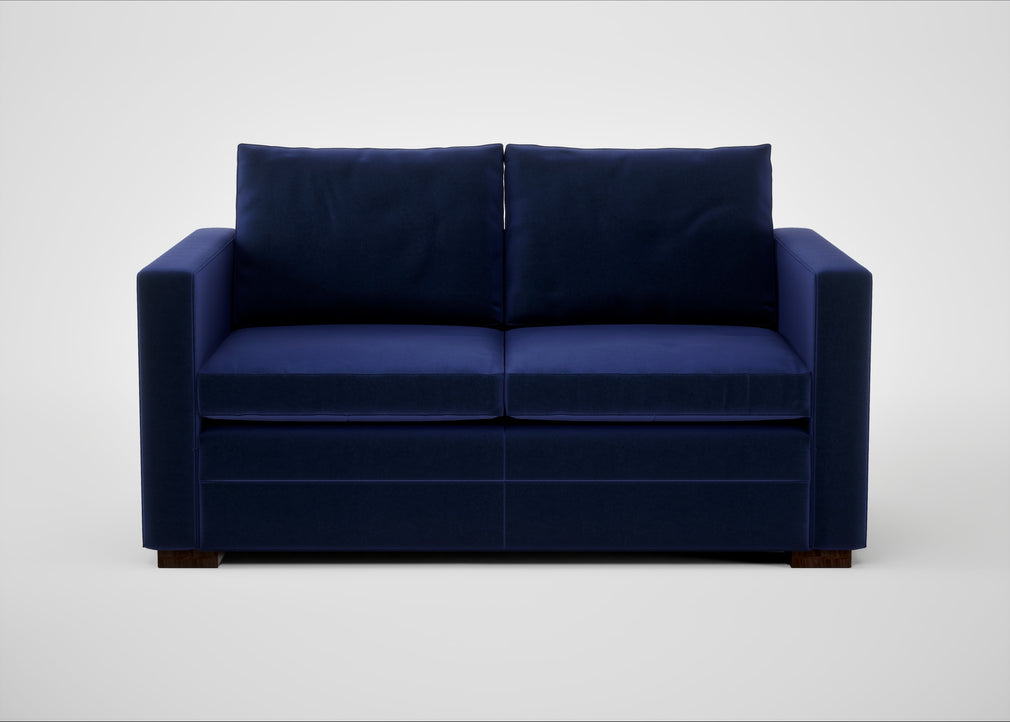 Palermo 2 Seater Sofa Nobilis Velvet Neptune / Walnut