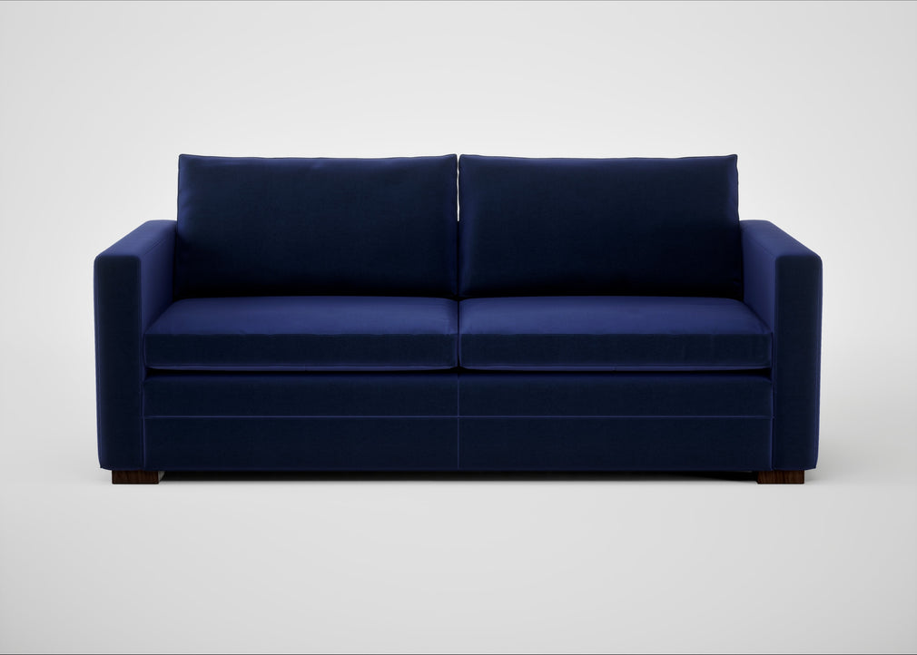 Palermo 3 Seater Sofa Nobilis Velvet Neptune / Walnut and Brass