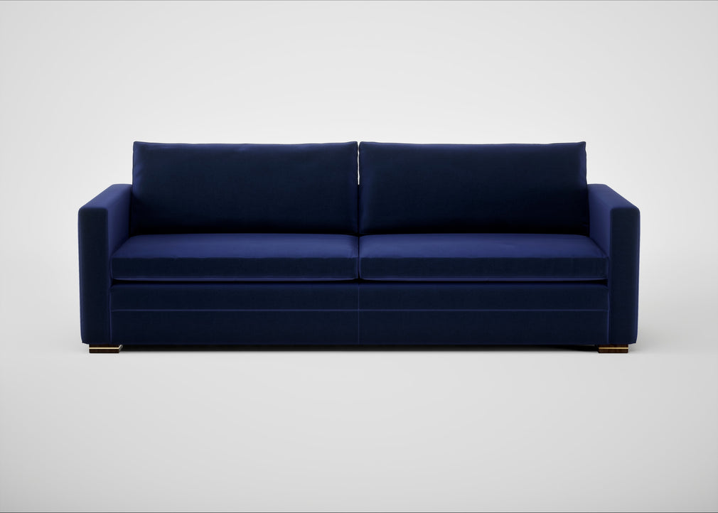 Palermo 5 Seater Sofa Nobilis Velvet Neptune / Walnut and Brass