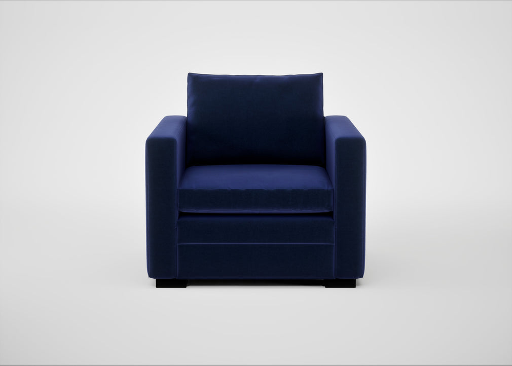 Palermo Armchair Nobilis Velvet Neptune / Black