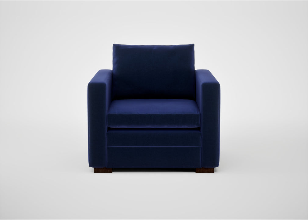 Palermo Armchair Nobilis Velvet Neptune / Walnut