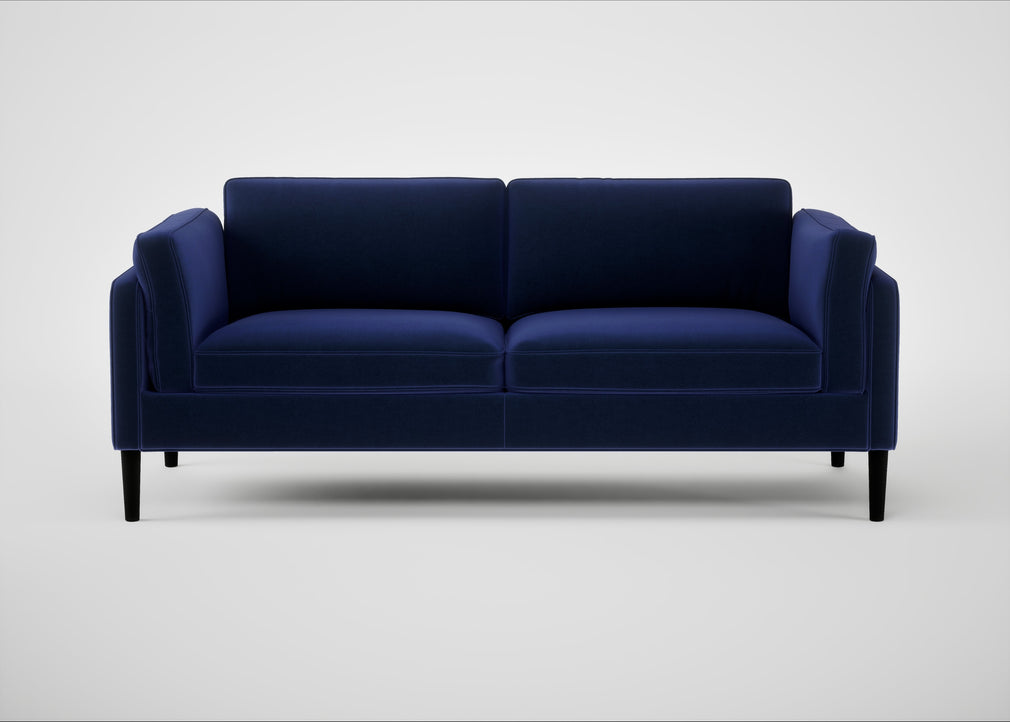 Sonno 3 Seater Sofa Nobilis Velvet Neptune / Wenge Black