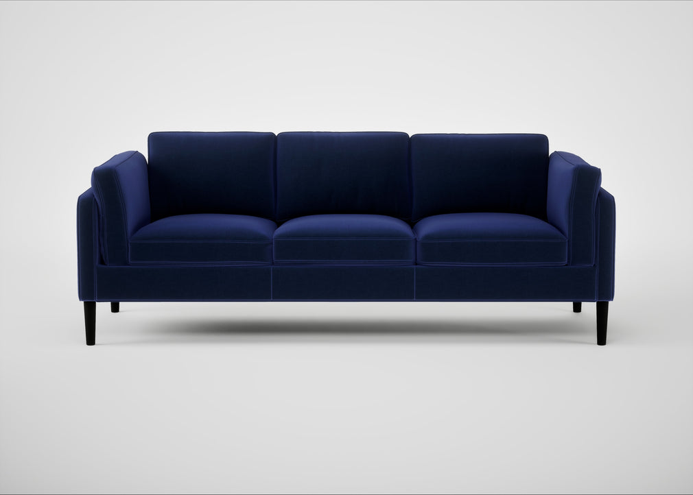 Sonno 4 Seater Sofa Nobilis Velvet Neptune / Wenge Black