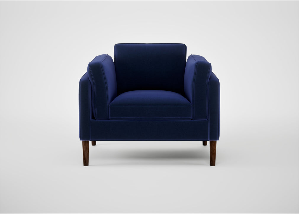 Sonno Armchair Nobilis Velvet Neptune / Walnut