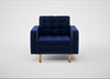 Hepburn Armchair Nobilis Velvet Neptune / Natural