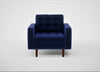 Hepburn Armchair Nobilis Velvet Neptune / Walnut
