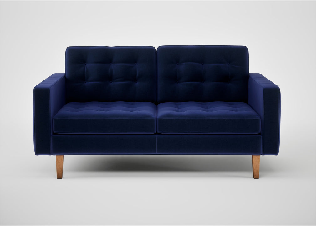 Hepburn 2 Seater Sofa Nobilis Velvet Neptune / Natural