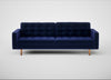 Hepburn 4 Seater Sofa Nobilis Velvet Neptune / Natural
