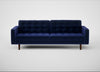 Hepburn 4 Seater Sofa Nobilis Velvet Neptune / Walnut