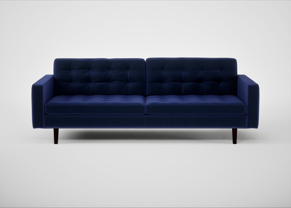 Hepburn 4 Seater Sofa Nobilis Velvet Neptune / Wenge