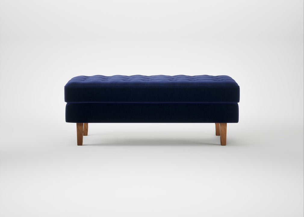 Hepburn Ottoman Nobilis Velvet Neptune / Natural