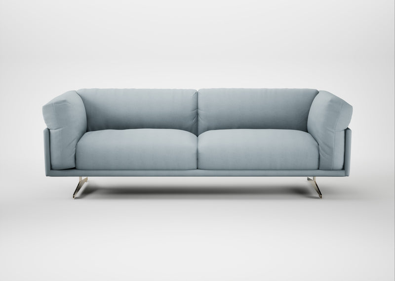 Novara 4 Seater Sofa Capelo Linen-Cotton Sea Shanty / Stainless Steel