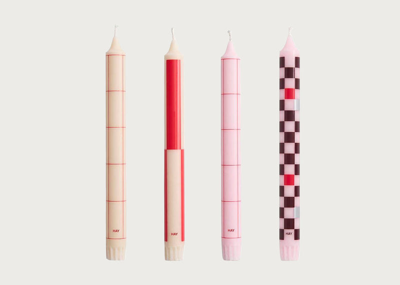 Pattern Dinner Candles Set of 4
