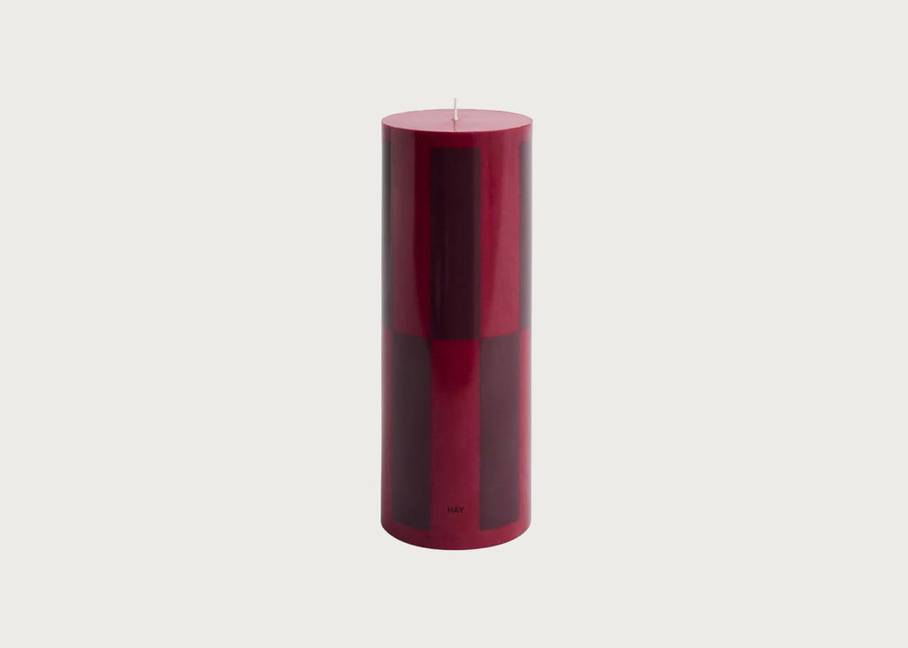 Column Candle Wine/Bordeaux Check Large