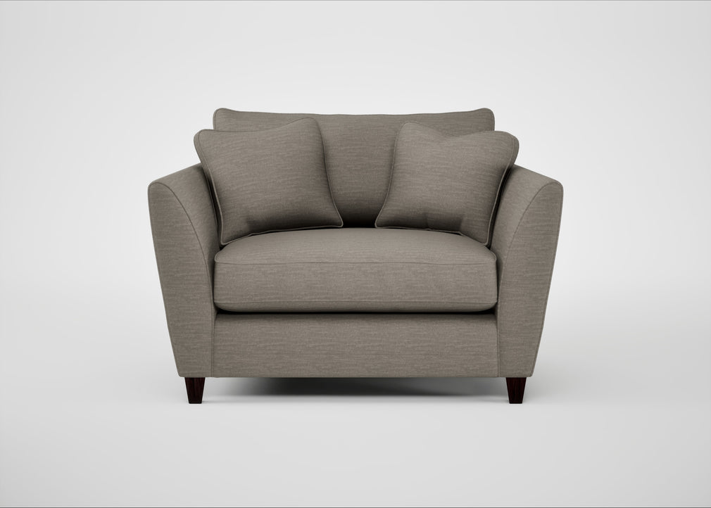 Torino Loveseat Broad Weave Pebble / Black