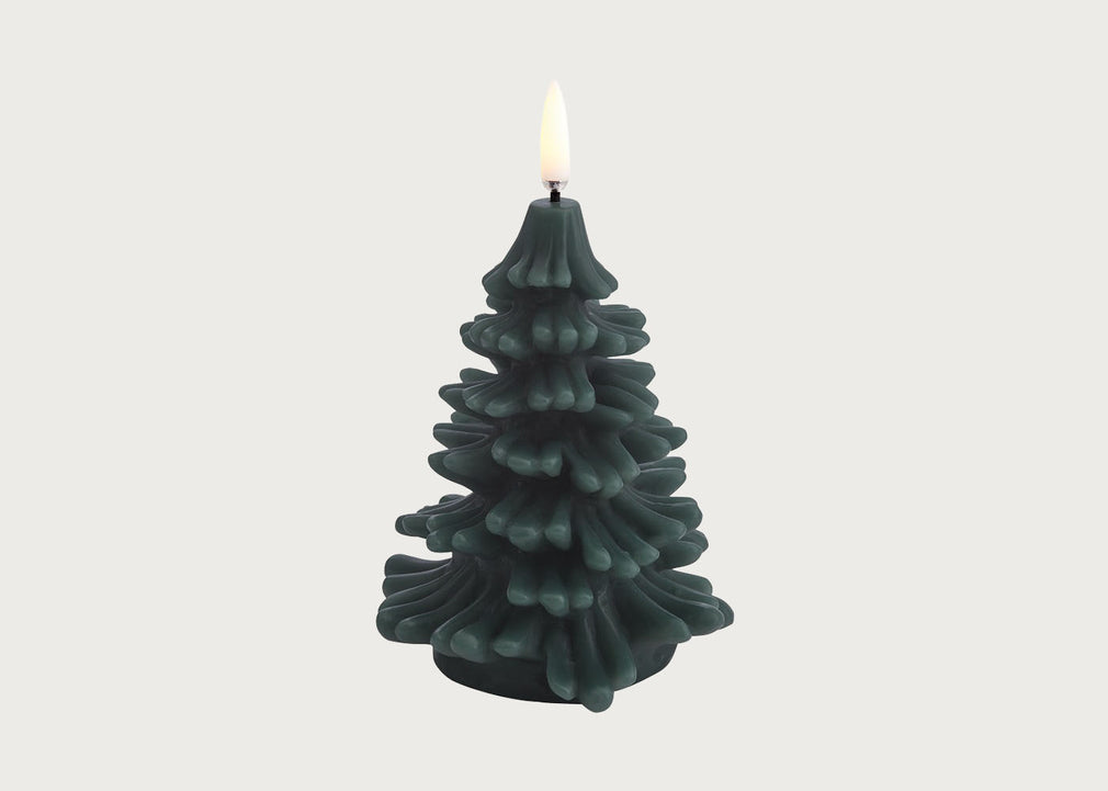 LED Christmas Tree Candle Tall Pine Green