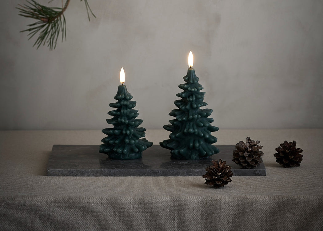 LED Christmas Tree Candle Tall Pine Green