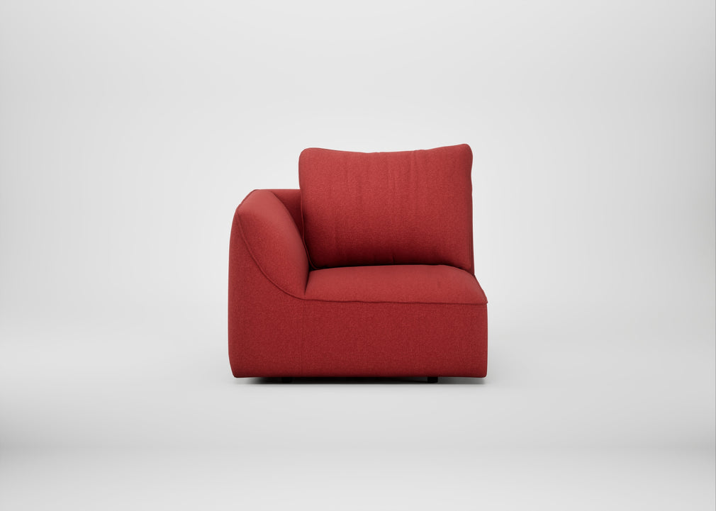 Morven Left Hand Facing Open End Unit Melton Wool Red Oxide