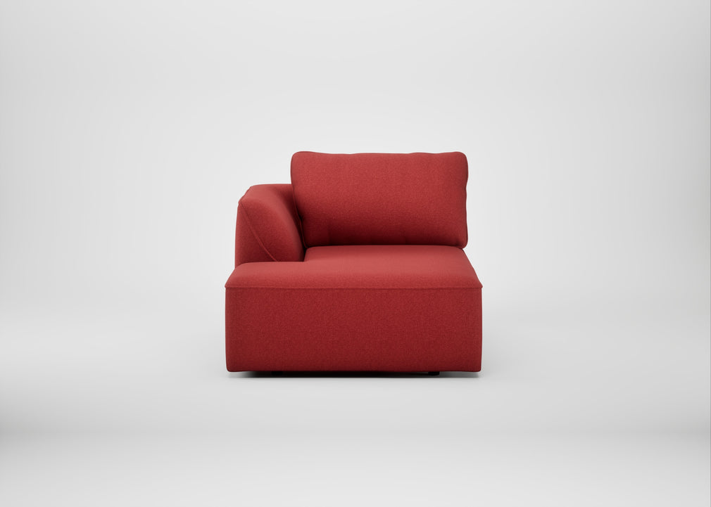 Morven Left Hand Facing Chaise Unit Melton Wool Red Oxide