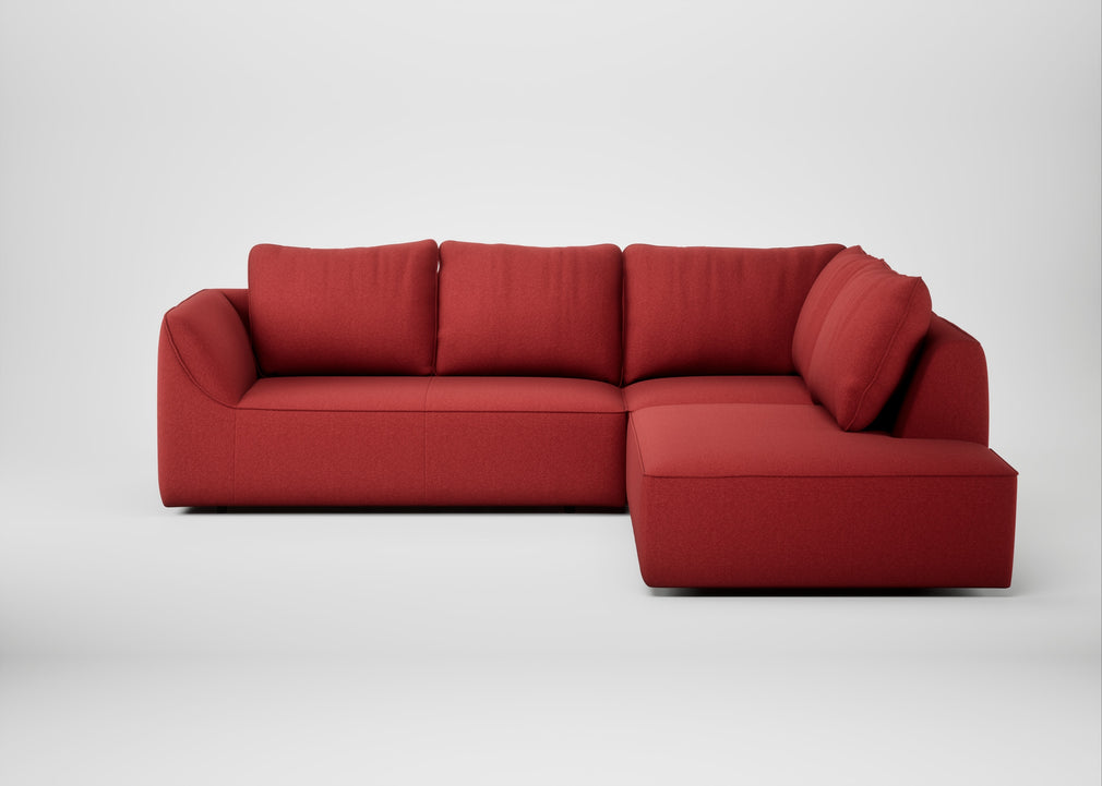 Morven Right Hand Facing Large Corner Sofa Melton Wool Red Oxide