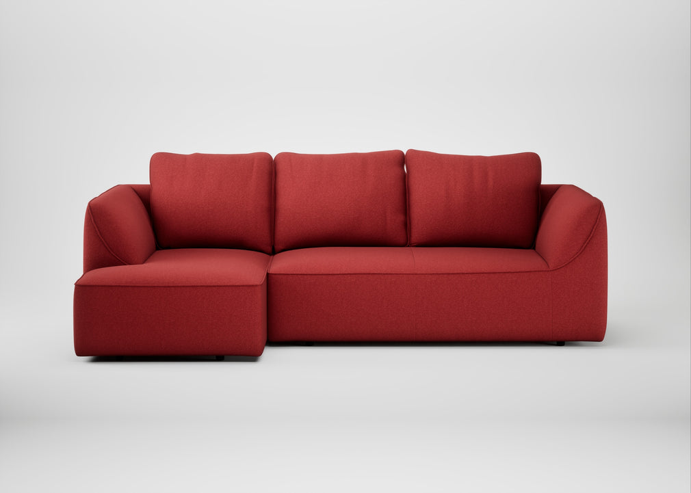 Morven Left Hand Facing Corner Chaise Sofa Melton Wool Red Oxide