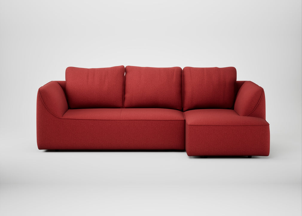 Morven Right Hand Facing Corner Chaise Sofa Melton Wool Red Oxide