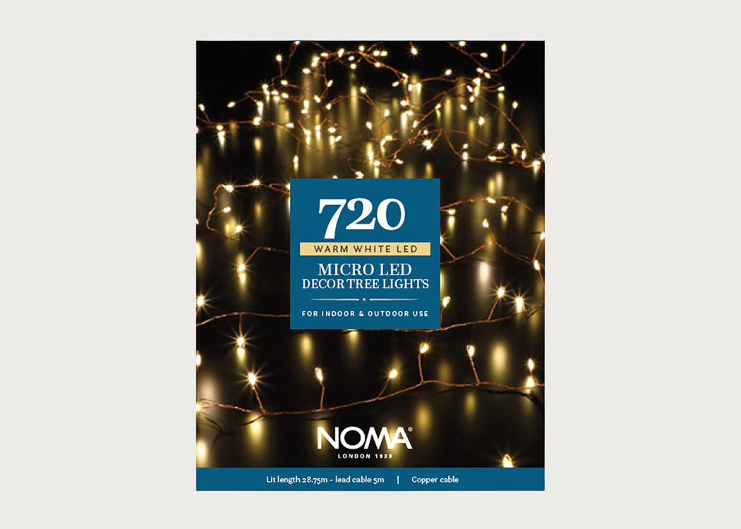 Warm White 720 LED Indoor or Outdoor Micro String Lights Copper Cable
