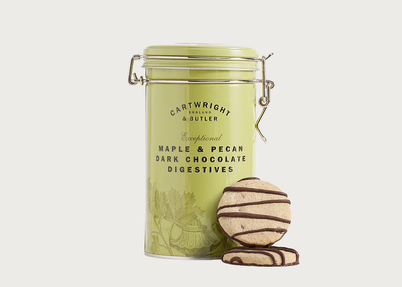 Maple & Pecan Dark Chocolate Digestives in Tin
