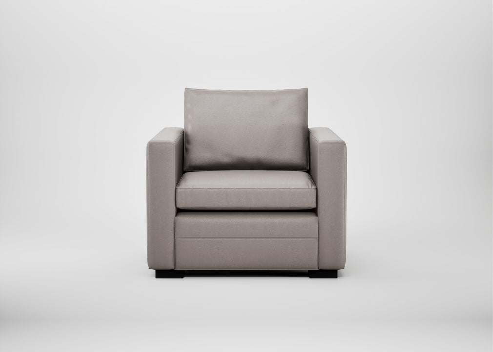 Palermo Armchair Daino Leather Elephant / Black
