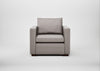 Palermo Armchair Daino Leather Elephant / Walnut and Brass