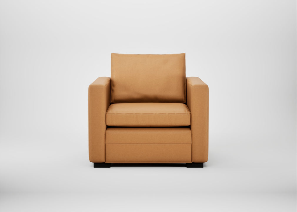Palermo Armchair Daino Leather Parchment / Black