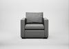 Palermo Armchair Daino Leather Steel / Black