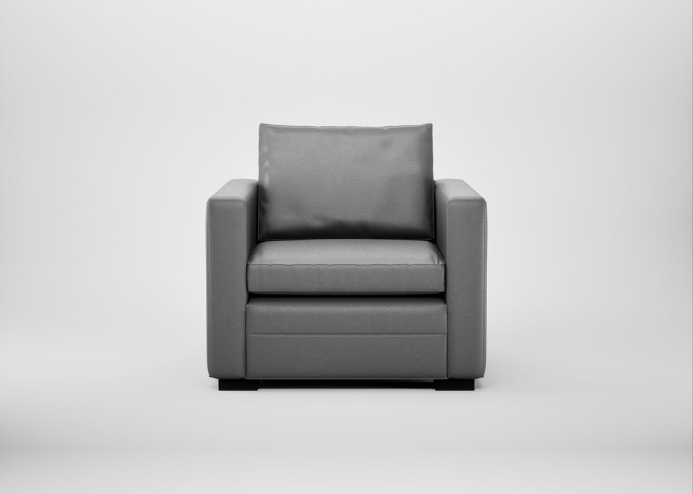 Palermo Armchair Daino Leather Steel / Black