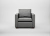 Palermo Armchair Daino Leather Steel / Walnut and Brass