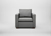 Palermo Armchair Daino Leather Steel / Walnut