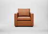 Palermo Armchair Daino Leather Treacle / Walnut and Brass