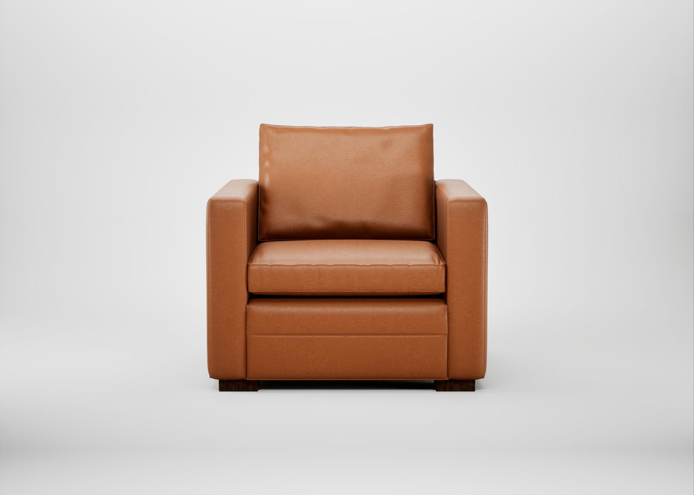 Palermo Armchair Daino Leather Treacle / Walnut