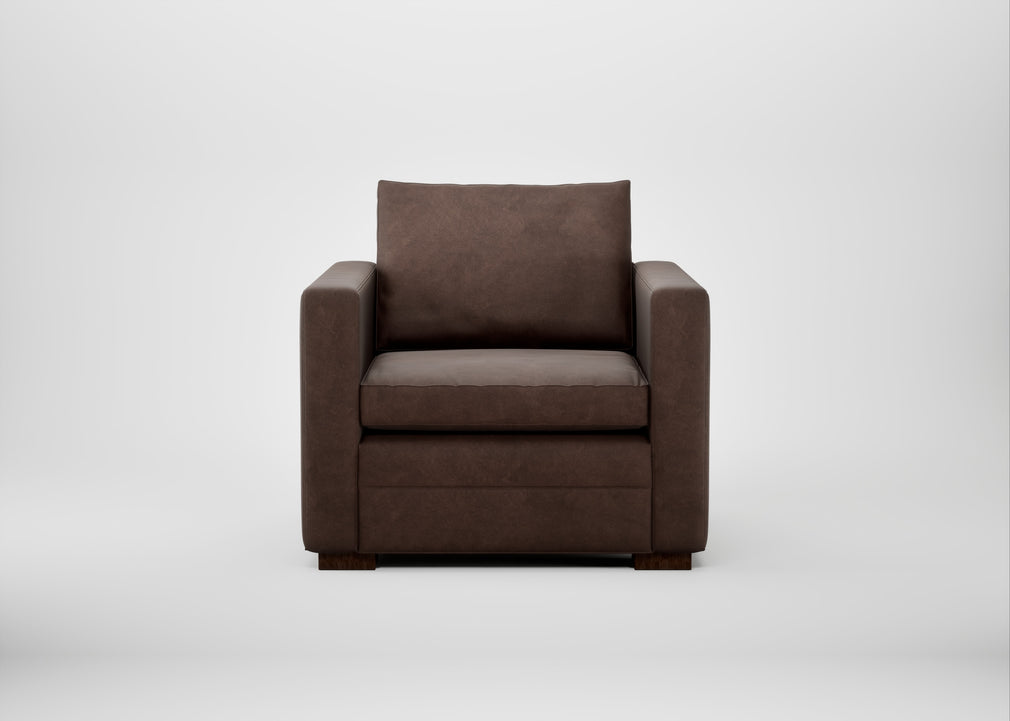Palermo Armchair Heritage Leather Chestnut 2064 / Walnut and Brass