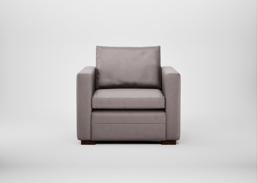 Palermo Armchair Heritage Leather Stone Grey 2060 / Walnut