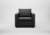 Palermo Armchair Linea Leather Black 622 / Walnut and Brass