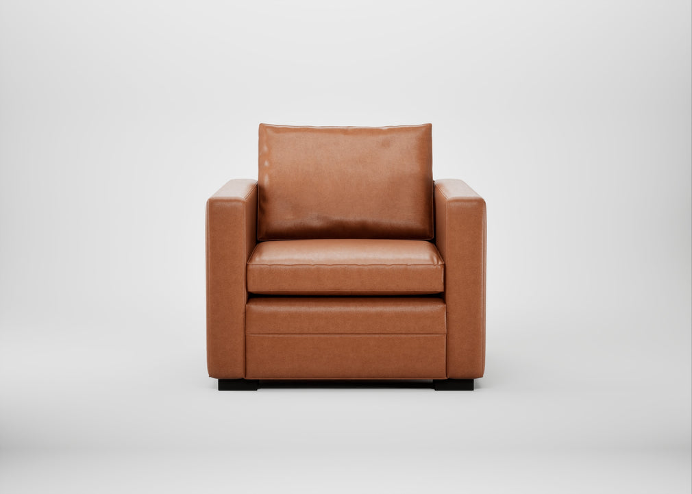 Palermo Armchair Linea Leather Brown 680 / Black