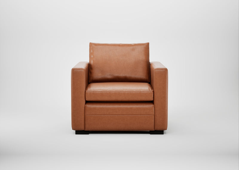 Palermo Armchair Linea Leather Brown 680 / Black