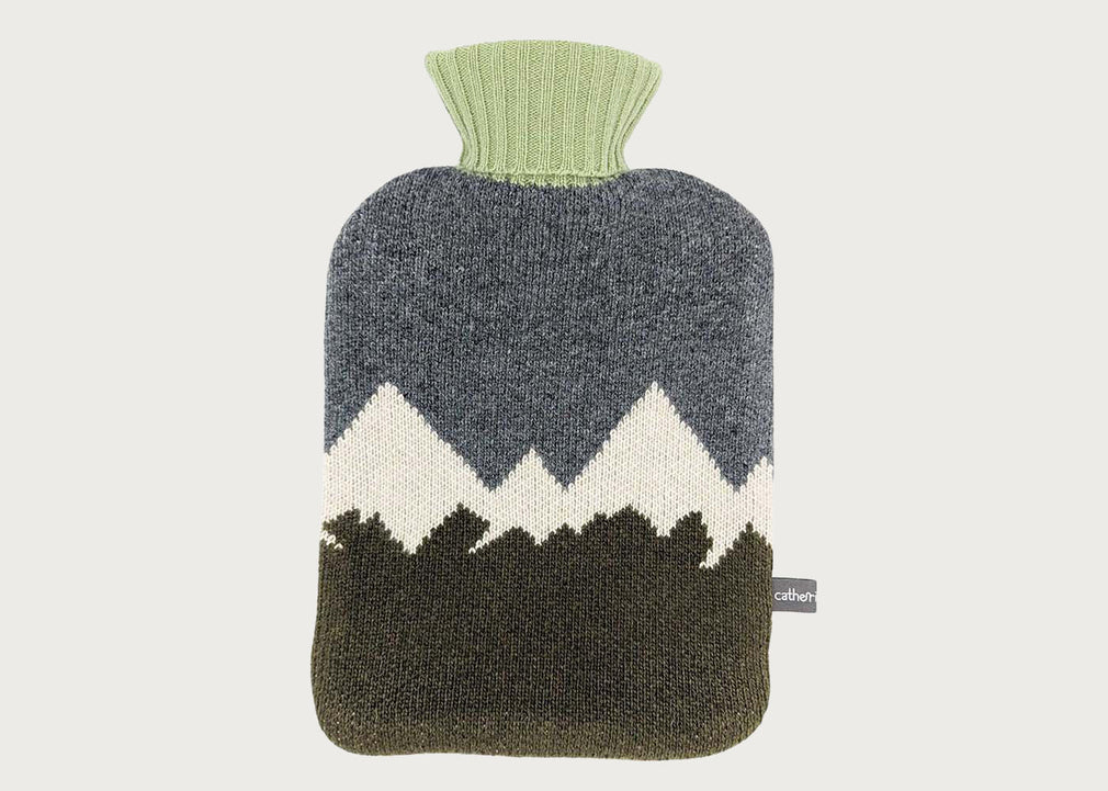 Lambswool Hottie Cover Green & Grey Mountain