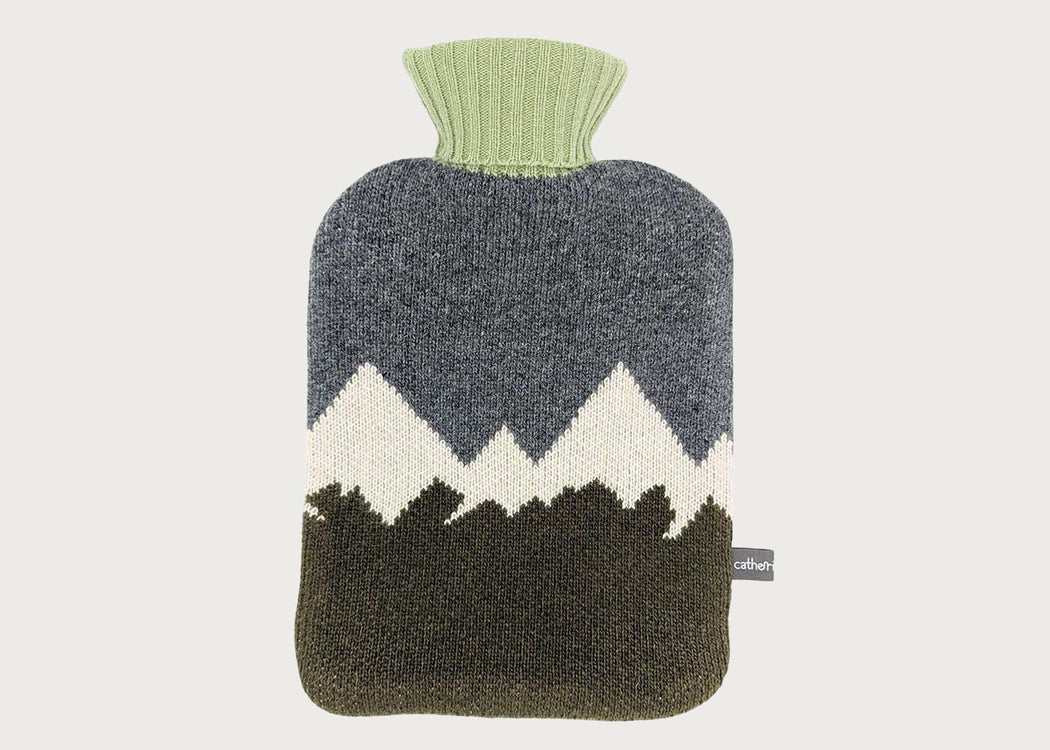 Lambswool Hottie Cover Green & Grey Mountain