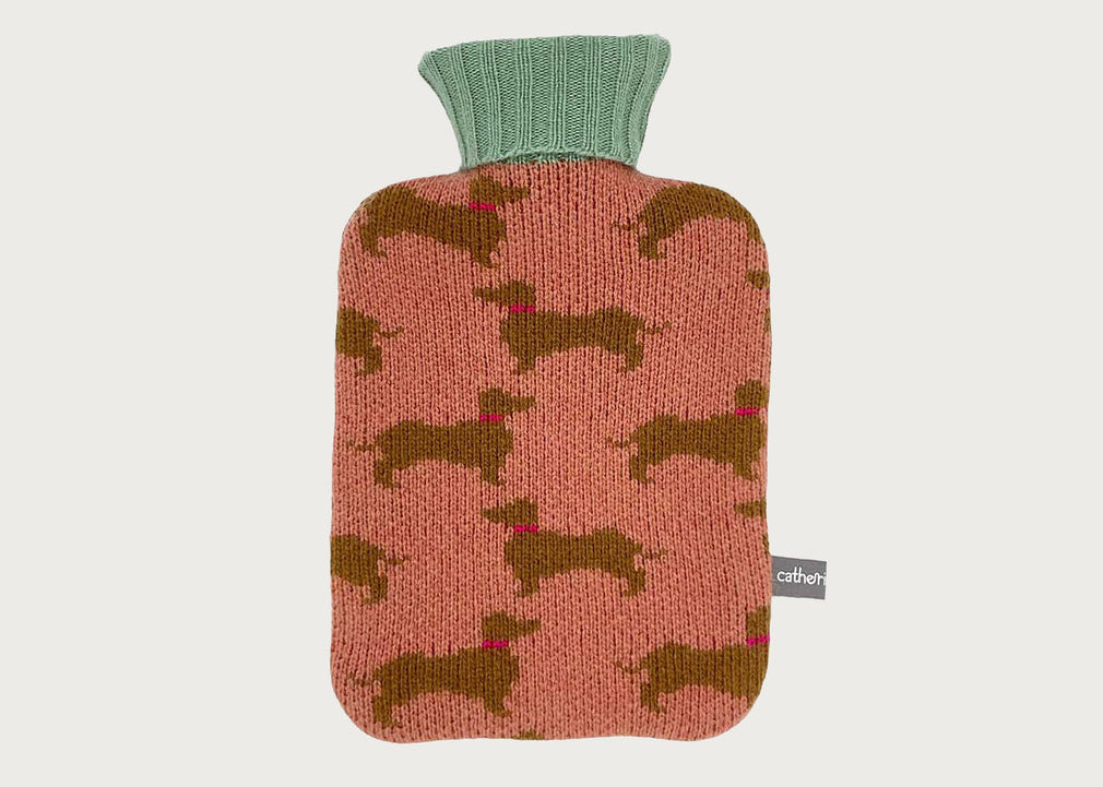 Mini Lambswool Hottie Set Peach Sausage Dog