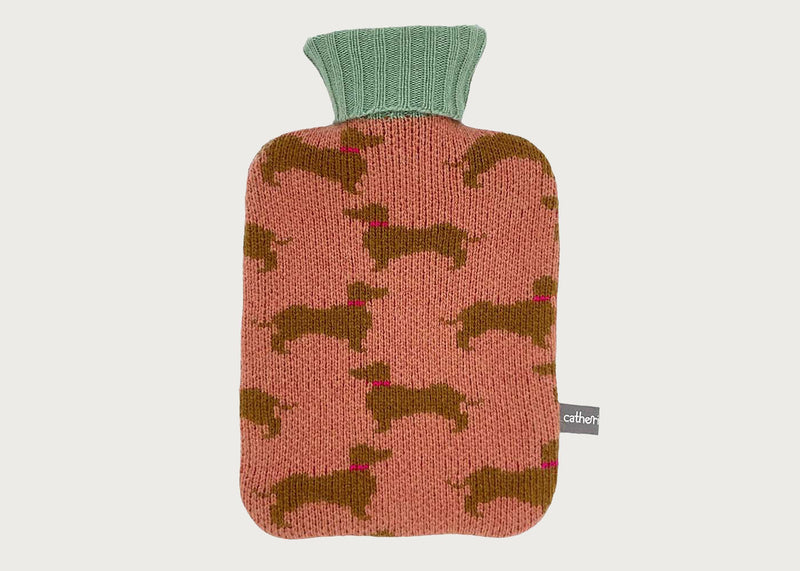 Mini Lambswool Hottie Set Peach Sausage Dog