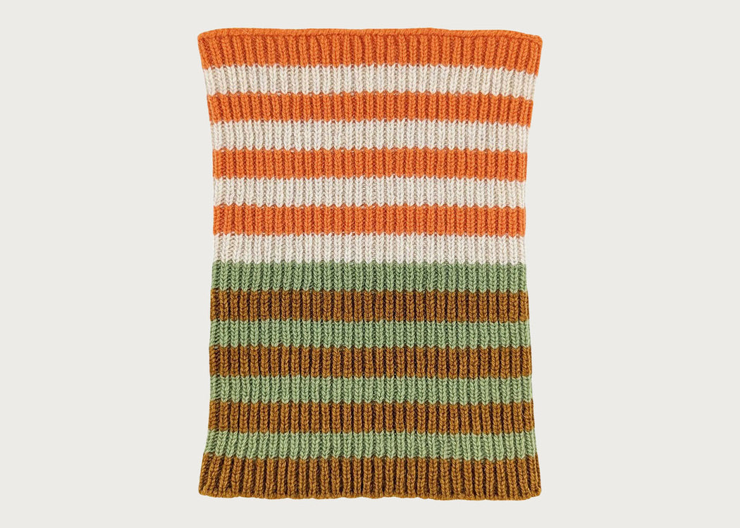 Kids Lambswool Snood Orange Stripe