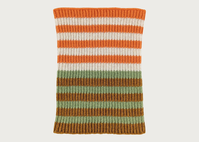 Kids Lambswool Snood Orange Stripe