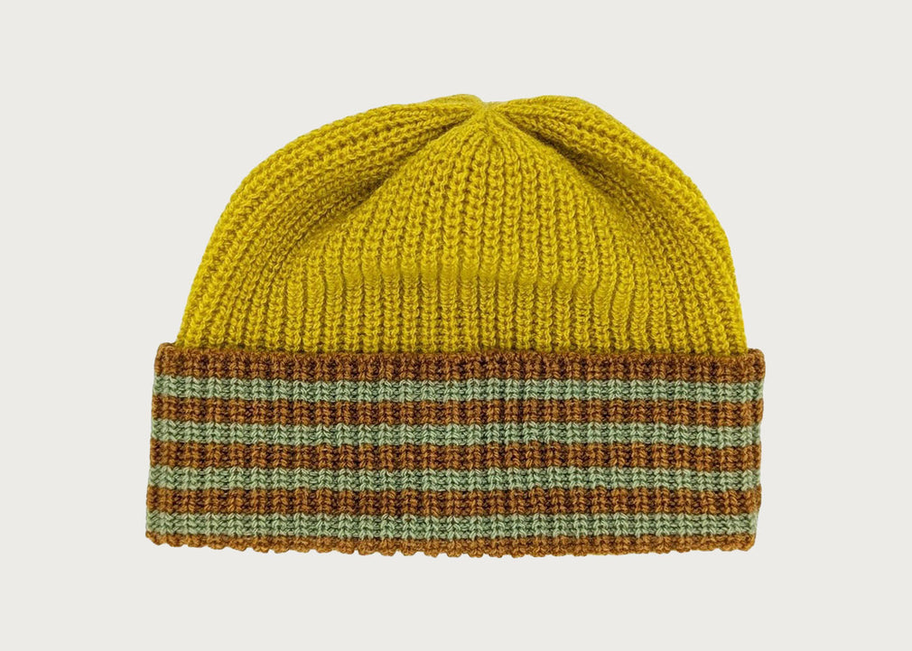 Kids Lambswool Hat Yellow/Mint