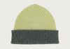 Ribbed Two Colour Lambswool Beanie Hat